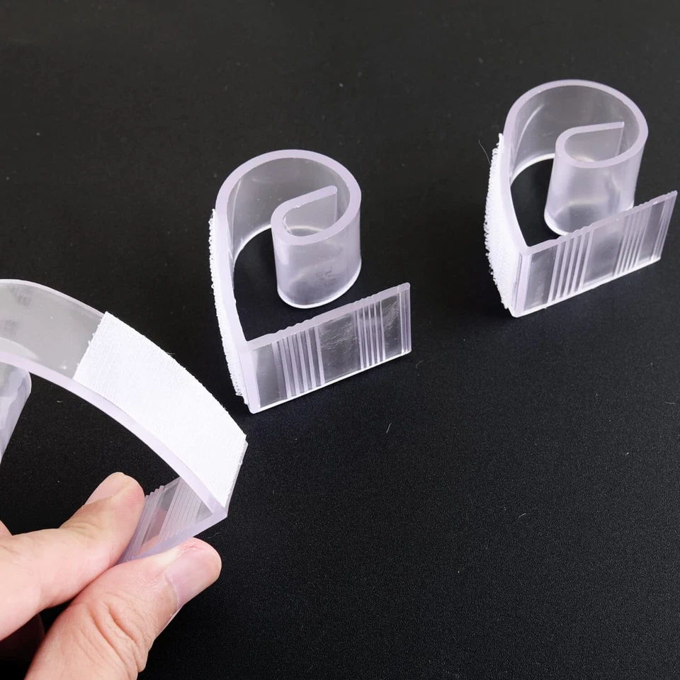 Зажимы для настольной юбки из прозрачного пластика с застежкой-крючком для покрытия стола 50 шт. - Изображение 3 из 4