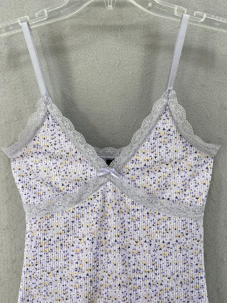 H&M Divided Women Dress Sz S Y2K Lilac Floral Ribbed Lace Spaghetti Mini Tank | eBay H&M Divided Women Dress Sz S Y2K Lilac Floral Ribbed Lace Spaghetti Mini Tank | eBay