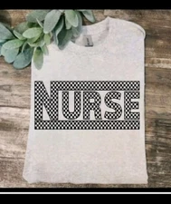Nurse shirt checkered Retro Cute healthcare gift popular Sublimation Ink 