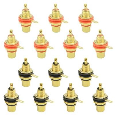 Wmyconcong 14 Pcs Rca Female Phono Panel Mount Chassis Socket Jack Connector For