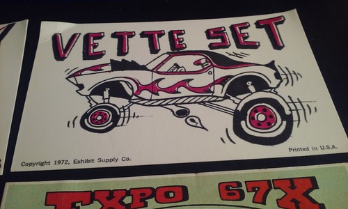 Lot 4 cartes art couleur voiture insolites - roues de sortie et fournitures d'exposition années 70 - Photo 4/9