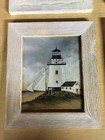 LOT of 4  Size 11-1/2"x13-1/2" Whitewashed Lighthouse Framed Beach Prints — photo 4