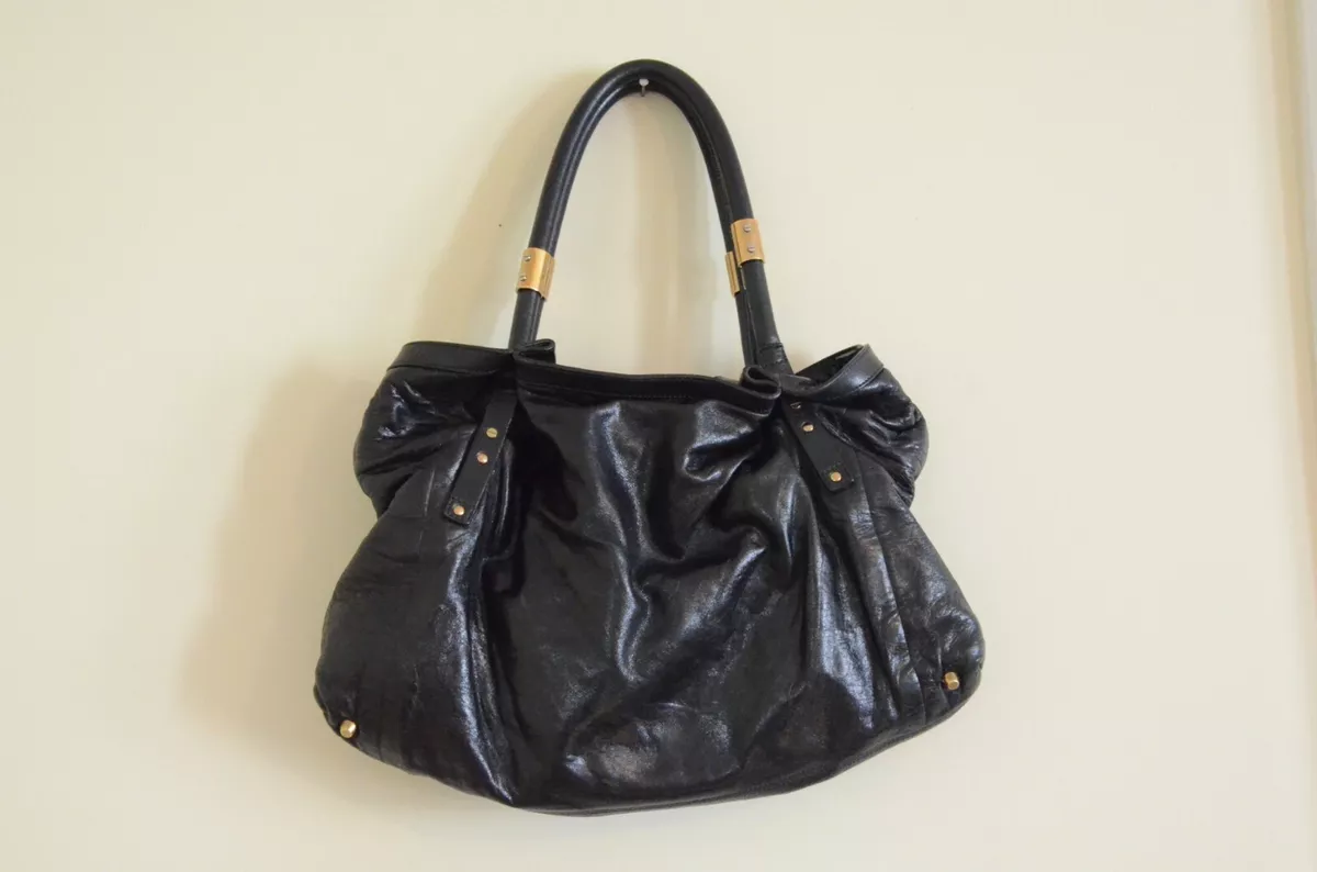 1250 2009 CHLOE Victoria Soft Black Leather Tote Handbag Purse