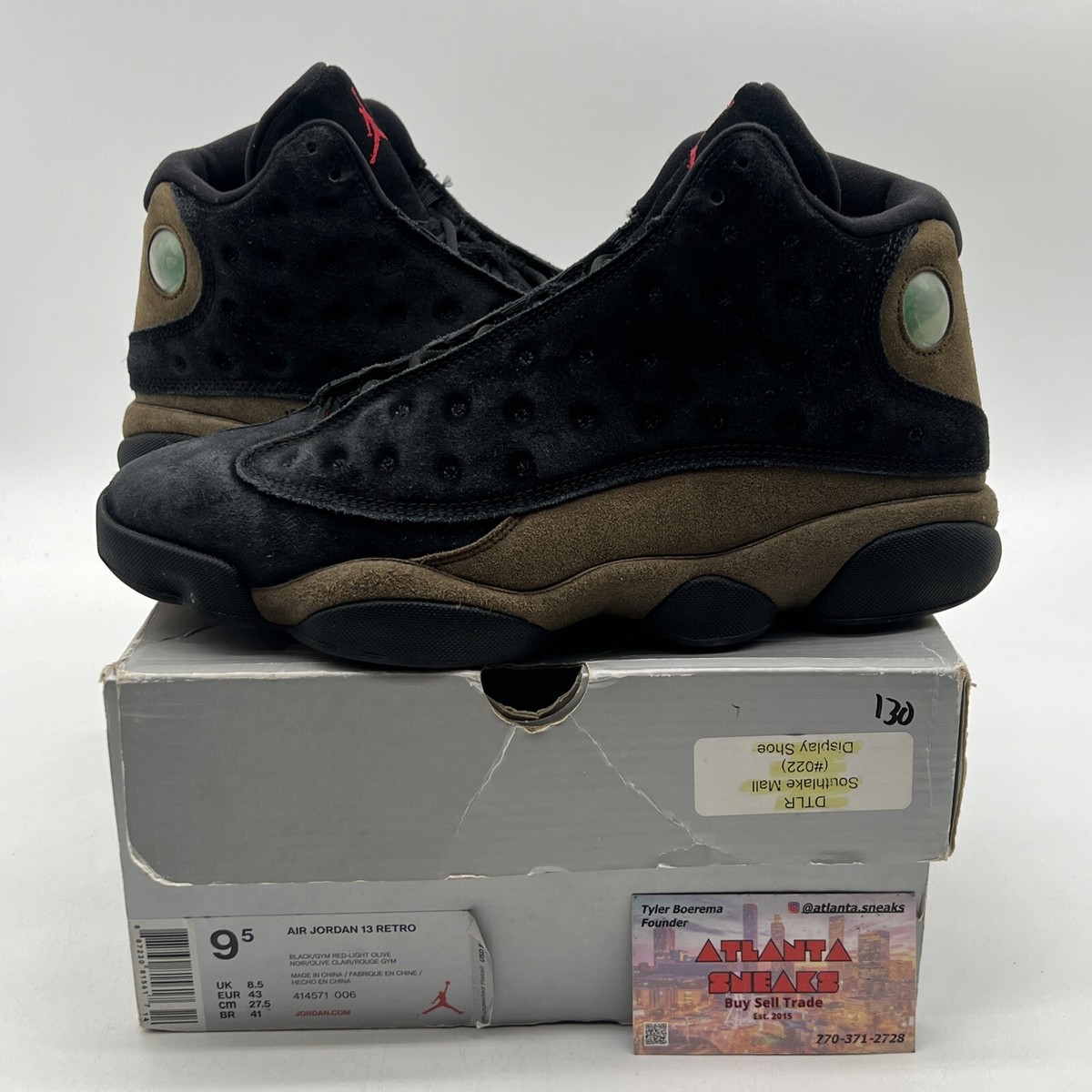 Size 9.5 - Air Jordan 13 Retro Olive Black Brown Suede