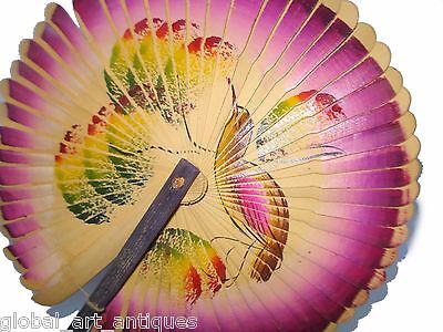 Buy Original Vintage Ancien Beau Coloré Papier Fait à La Main Chinois Main Fan.G62-6