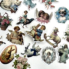 Vintage Style Victorian Easter Stickers Scrapbooking Collage Journal Cardmaking