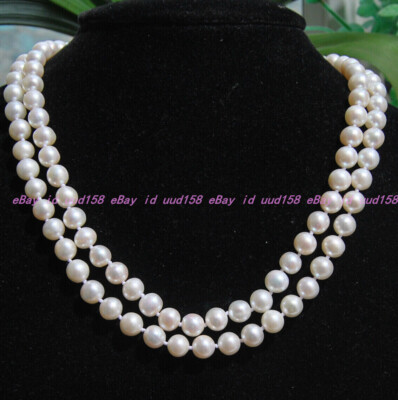 18" Silver Champagne Shell Pearl Bead Necklace - Imitation Round Pearls, Silver Plated 4 thumbnail image