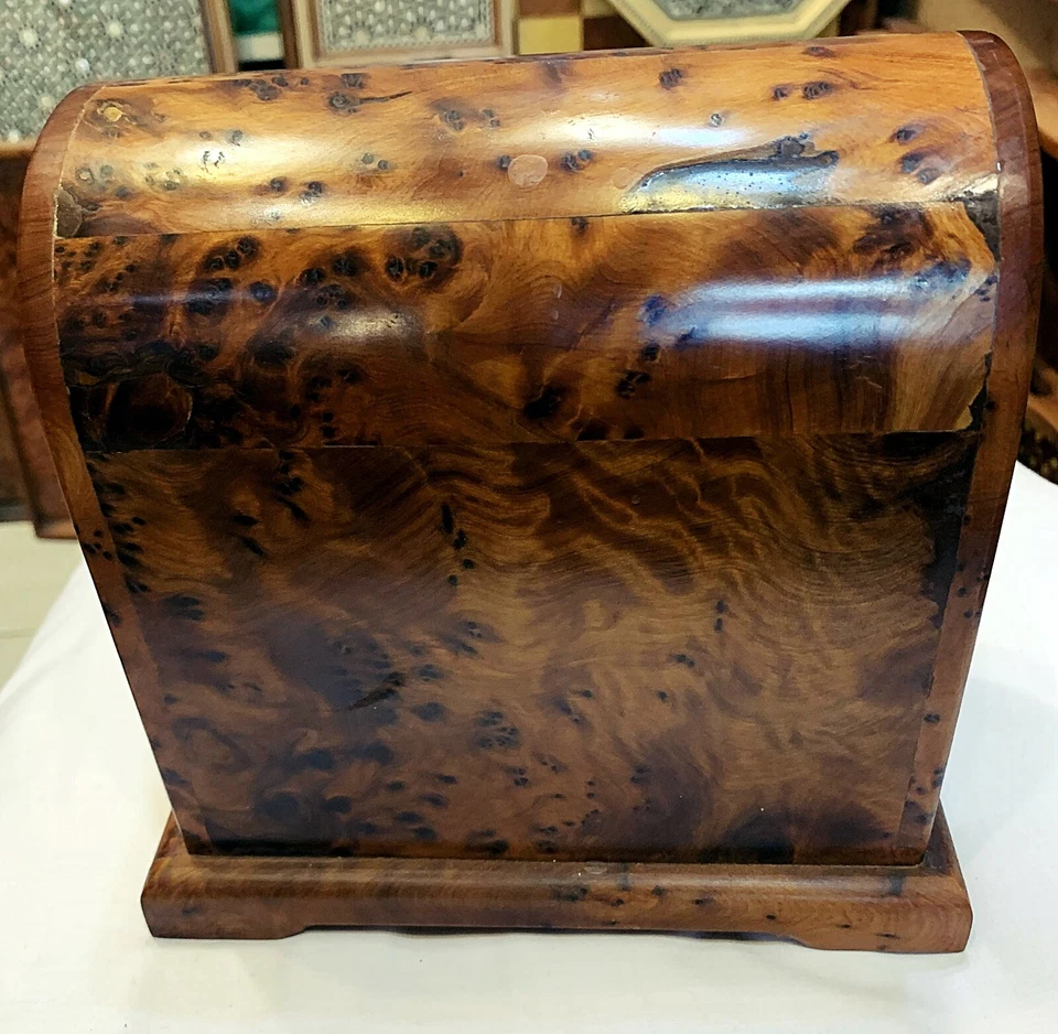 Armario pequeño vintage de madera de teca artesanal tallado a mano Marruecos armario muebles Foto 4 de 4