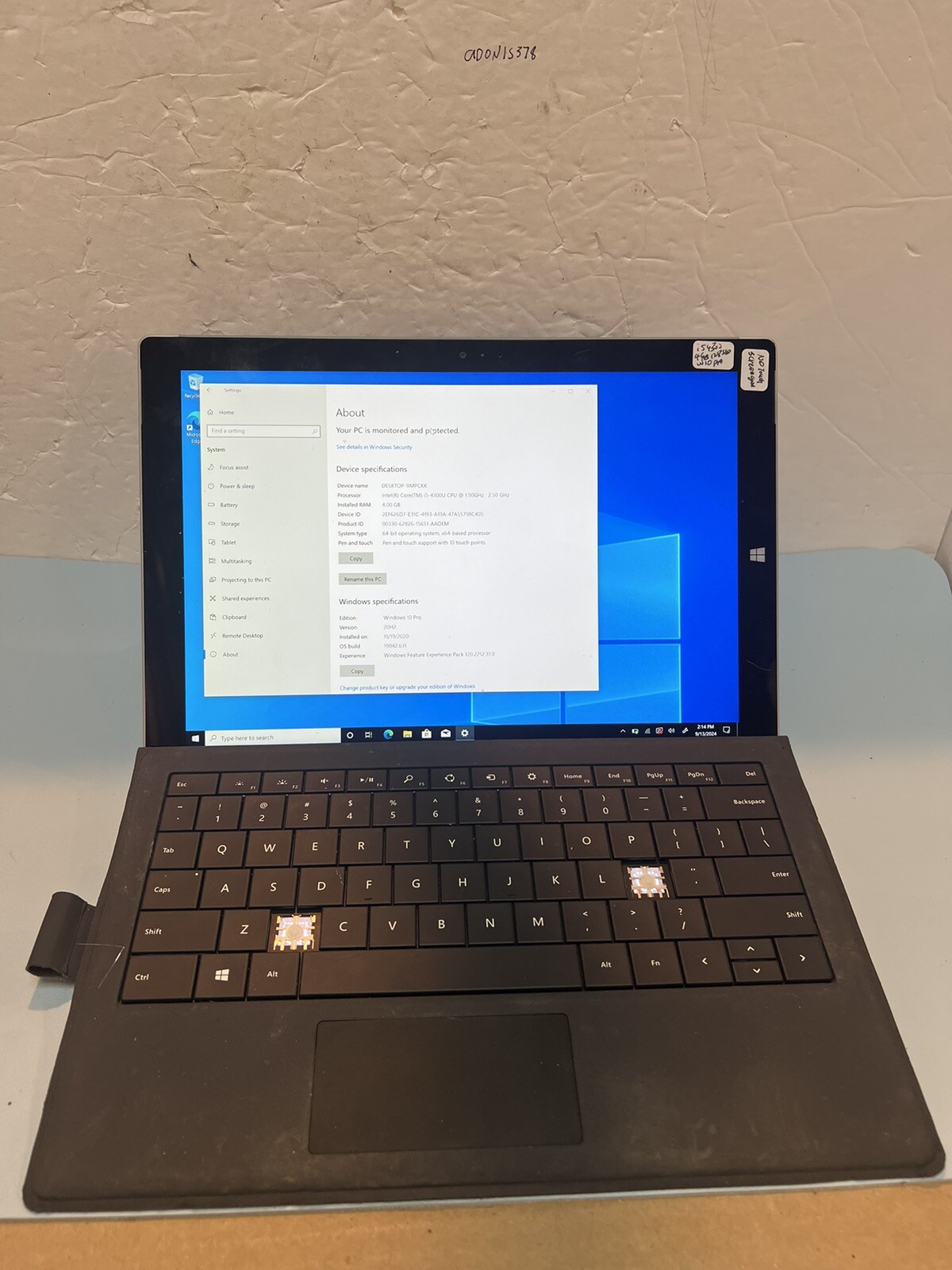 Microsoft surface pro3 i5 4gb RAM 128gb SSD タイプカバー/充電器付き