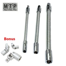 1/4 3/8 1/2"  Flexible Socket Extension Ratchet Set Flex Bar Universal Joint