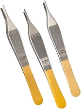 German T/C Adson Tissue Forceps 1x2 Rat Tooth,Brown ,Serrated Teeth Surgical Ins