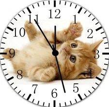 Cute Kitten Cat Wall Clock E306 Personalized option with adding name