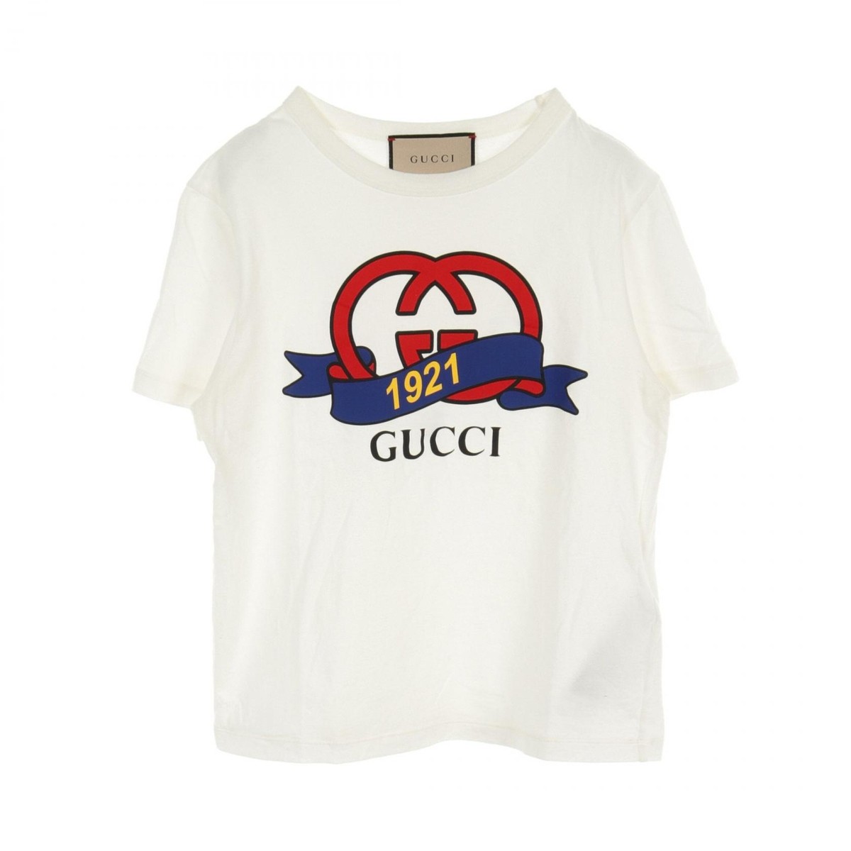 GUCCI 1921 Interlocking G T-shirt 748287 cotton White Used GUCCI 1921 Interlocking G T-shirt 748287 cotton White Used