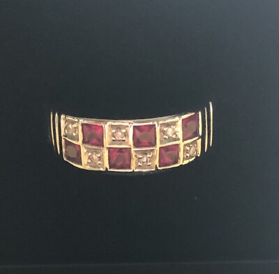 18 Karat Weißgold Rubin & Diamant Ring - Größe N - NEU
