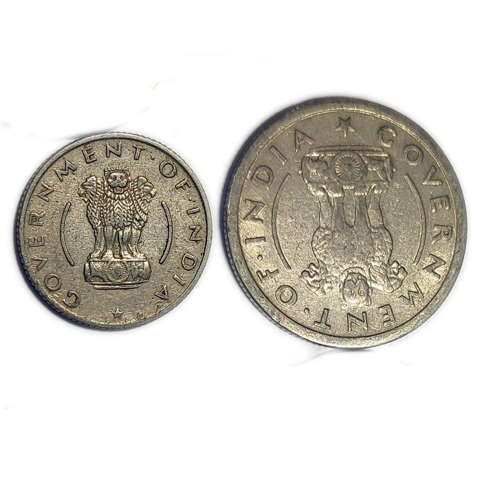 REPUBLIC INDIA HALF RUPEE & QUARTER RUPEE COPPER NICKEL COIN - Image 2 of 2