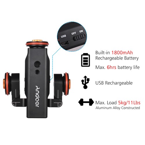 Pro Motorized Camera Video Tripod Dolly Electric Camera Track Slider Skater I4K4 - Picture 8 of 12