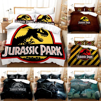 Jurassic Park Bedding Set 3PCS Duvet Cover Soft Quilt Cover Pillowcases Gift