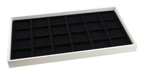 Jewellers White Plastic Stackable Display Show Tray + Black Insert for Jewellery - Picture 9 of 16