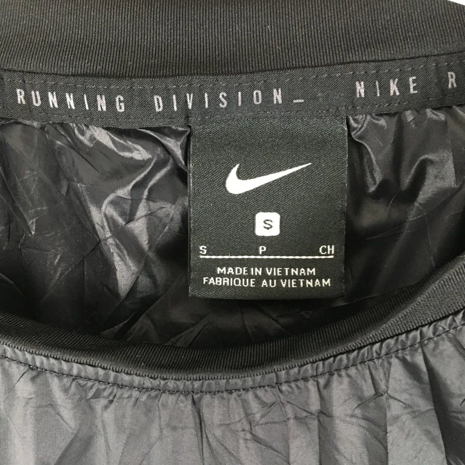 Chaqueta Pullover NIKE Running Division Para Mujer S Peso Pluma Negra Agujero para Pulgar Foto 4 de 4