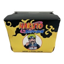 Naruto Shippuden 3 Pair Men's Crew Socks Fits Sock Size 10-13, Shoe Size 8-12