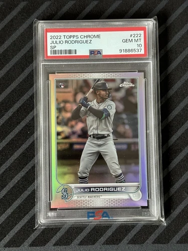 2022 Topps Chrome Refractor Julio Rodriguez Mariners RC Rookie SP PSA 10 Low Pop