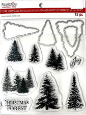 Christmas Tree Forest Clear Stamp  Die Trees Set by Recollections 723181 NEW 