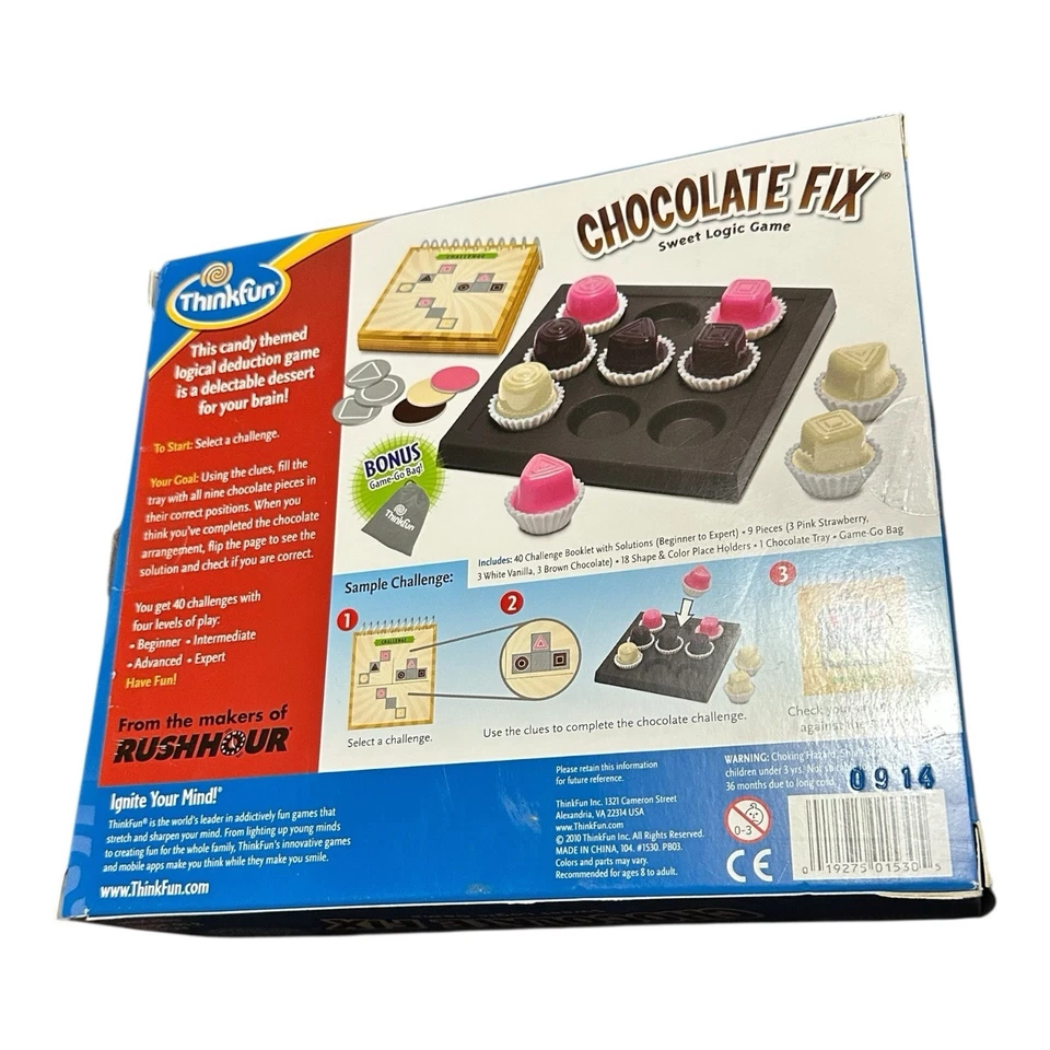 ThinkFun Chocolate Fix Sweet Logic Game Challenge Problem STEM Travel Bag Age 8+ - Image 2 of 4