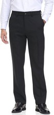 Men's Classic Fit Flex Waist Flat Front Dress Pants, Comfortable, Roomy
