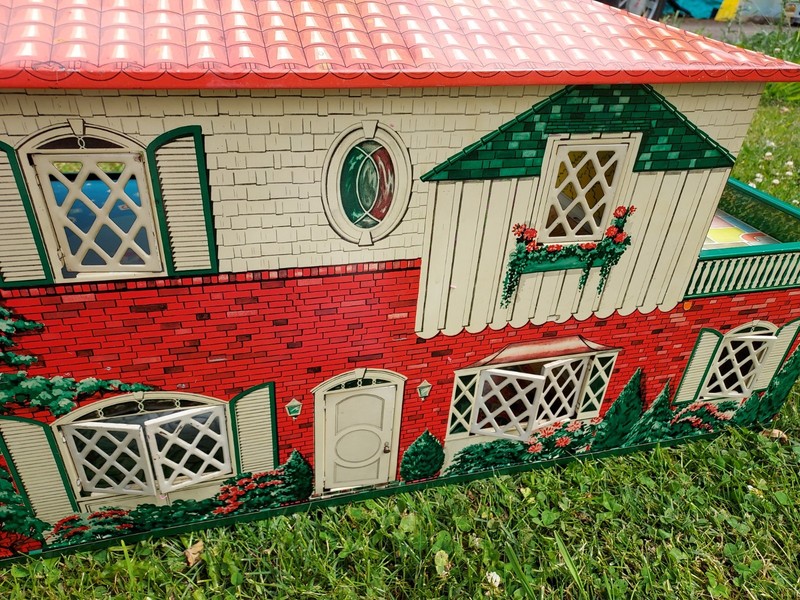 Tin Dollhouse T. Cohn 1950’s Antique Toy With Furniture