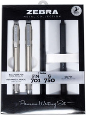Premium Writing Gift Set 3-Pack, Black Ink, Medium/Fine Point, Includes G-750 Ge
