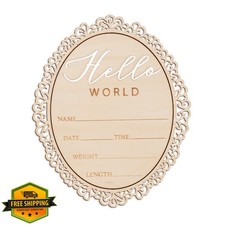 Hello World Baby Announcement Plaque