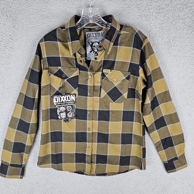 Dixxon Flannel Shirt Five Clicks Out Medium Plaid Long Sleeve Snap Button
