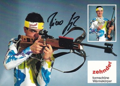 Ricco GROSS - Deutschland, Gold Olympia 1992 Biathlon, Original-Autogramm!
