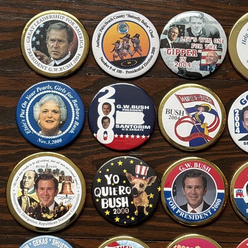 55 Different George W. Bush for President Inaugural Buttons Dealer Lot 2000-2004 - Picture 2 of 9