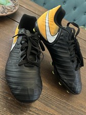 Nike Kids Tiempo Rio IV FG Soccer Cleats Size 6 Y Black Orange Jr. 897731-008