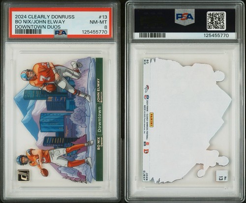 Bo Nix / John Elway #13 2024 Clearly Donruss Downtown Duos card