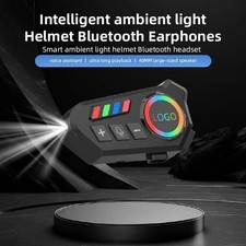 Wireless Motorcycle Helmet Headset w/ Bluetooth 6.0, Hands-Free Waterproof