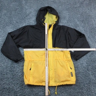 Helly Hansen Jacket Mens Large Black Yellow Hooded Windbreaker