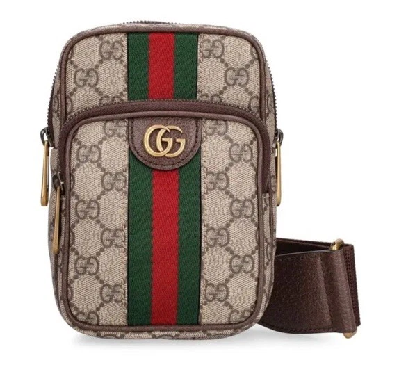 Mini sac GUCCI Ophidia GG Supreme sac à bandoulière ligne Sherry PVC beige