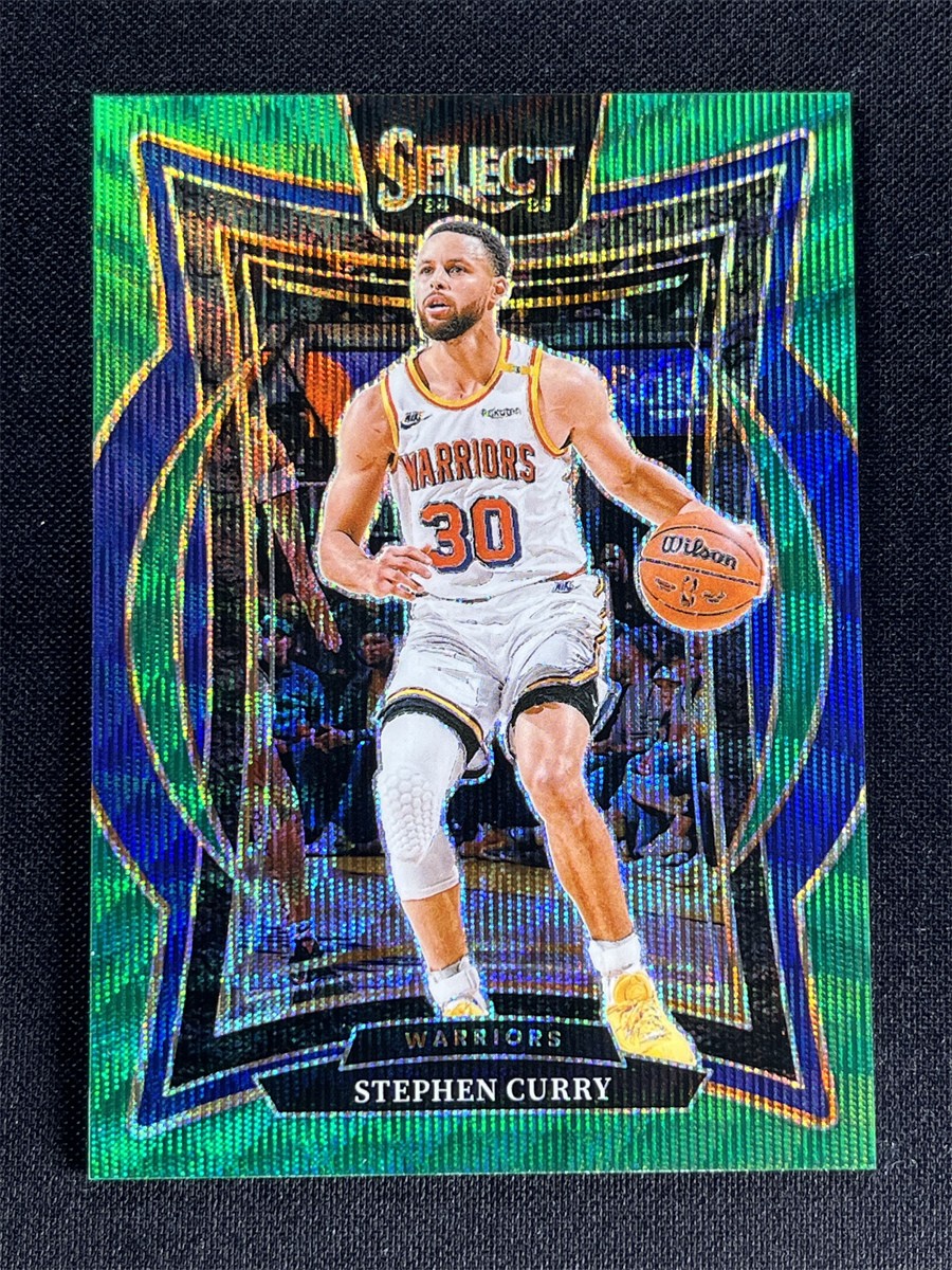 2024-25 Panini Select Stephen Curry #7 Concourse Green Wave Prizm Warriors /50