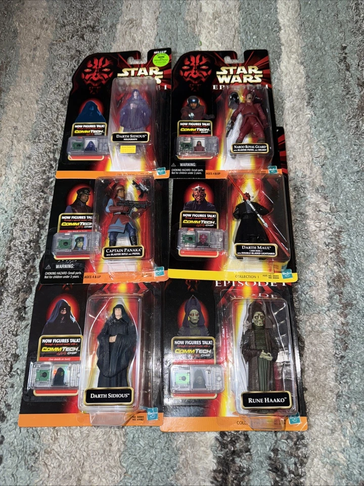 Lote de 6 hologramas Star Wars Episódio I Darth Sidious e mais 1999 Hasbro - Imagem 2 de 4