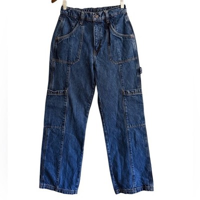 Arizona Jean Co. Cargo Carpenter Jeans High Rise Wide Leg Utility
