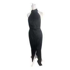 ASOS Black Halter Maxi Dress With Slit Women’s Size 6 Elegant Formal Evening NWT