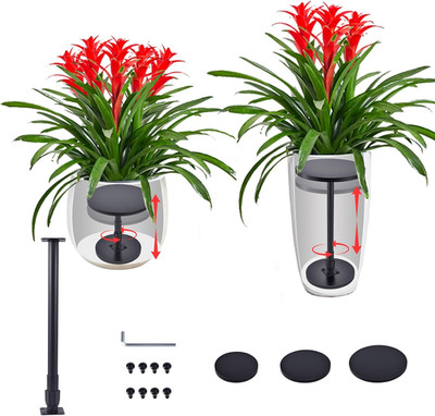 Wooden Adjustable Pot Riser Insert, 12.8-21'' for Large Tall Planters, Heavy Duty