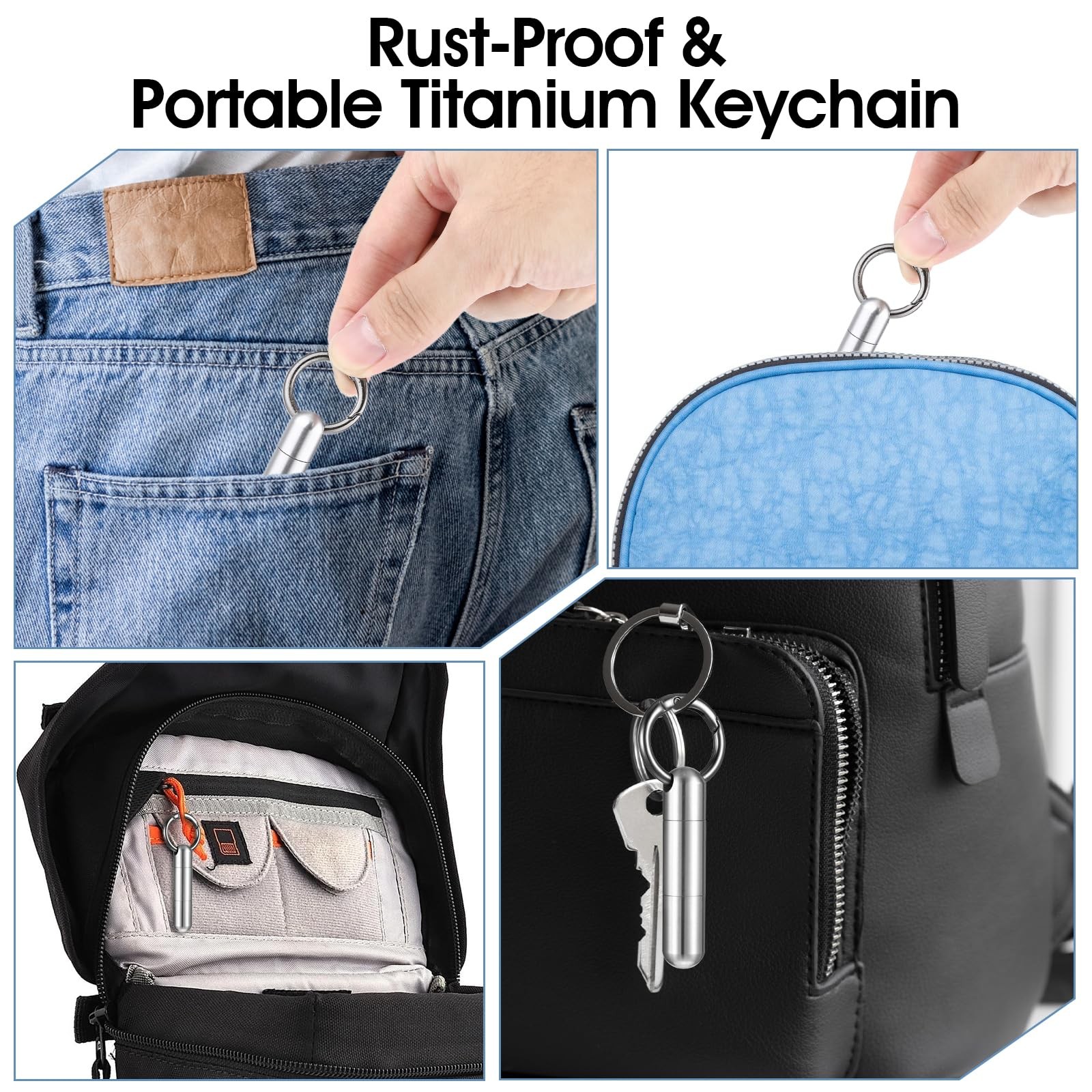 Small Keychain Pill Holder Stainless Steel Waterproof Container Tiny Portable...