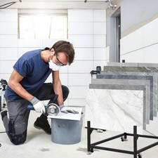 Tile Display Rack,Tile Display Stand With Wheels, Sample Storage Rack, Black