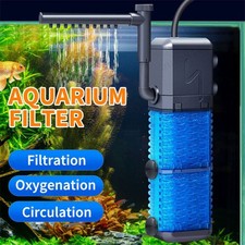 4-in-1 Internal Aquarium Fish Tank Filter Submersible Water Pump 800L/H Oxygen.
