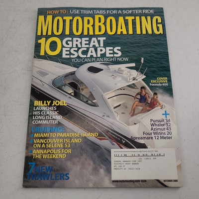 Motorboating Magazine October 2005 Formula 40 Boston Whaler 32 Azimut 43 Pursuit