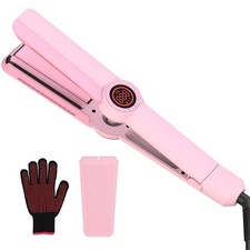 Flat Iron Hair Straightener Professional 3D Floating Ceramic Plates with Trav...