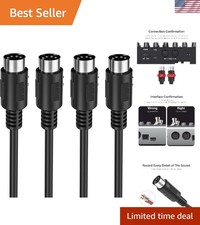 MIDI Cable, 2-Pack 10-Feet Male to Male 5-Pin MIDI Cable Compatible with MIDI...